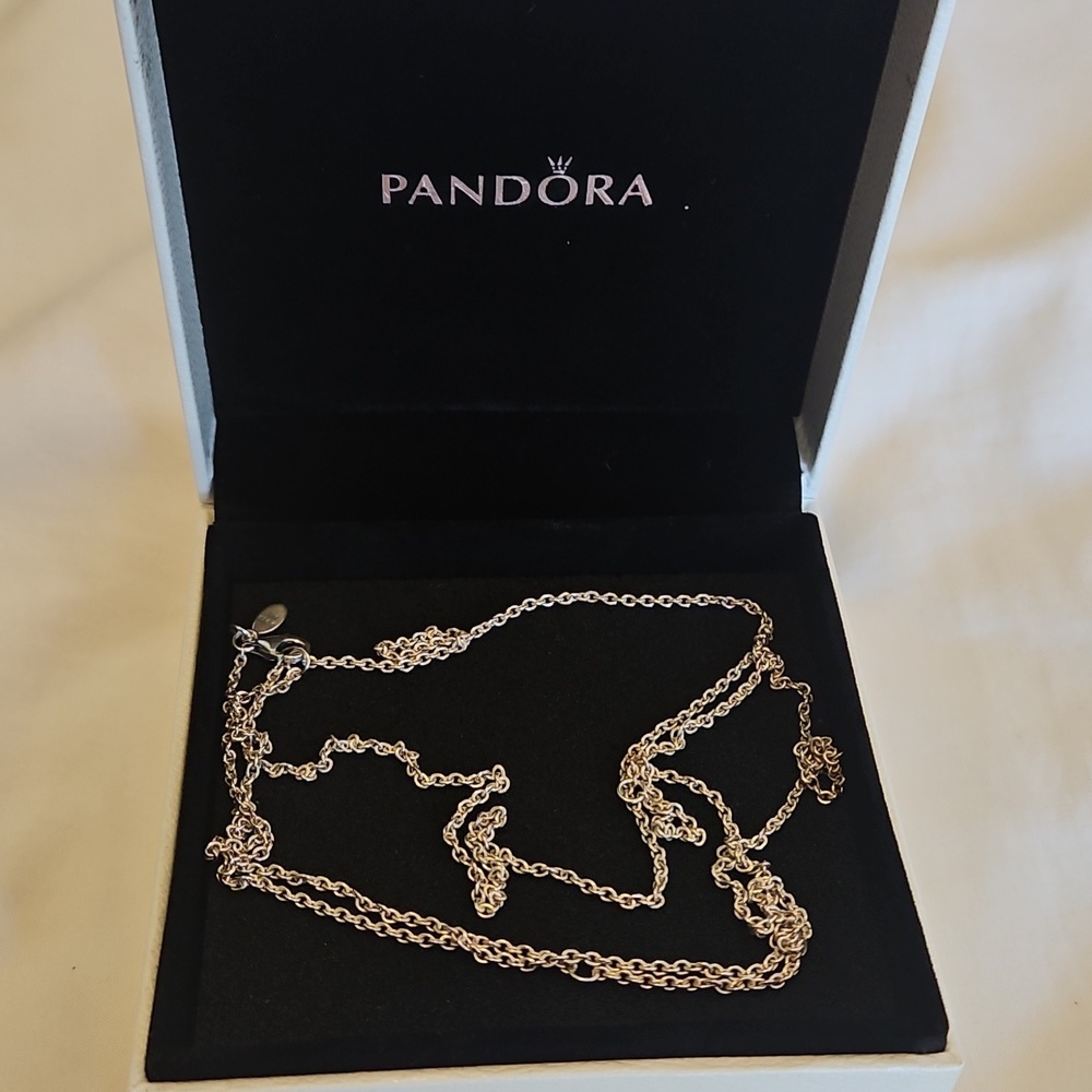 Pandora Sterling Silver Cable Chain Necklace 29.5  Inches